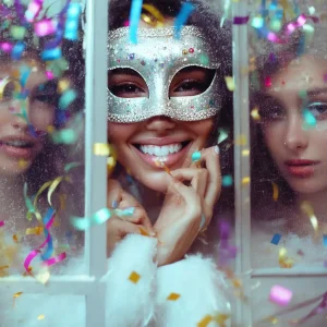 felicidad toxica mujer mascara